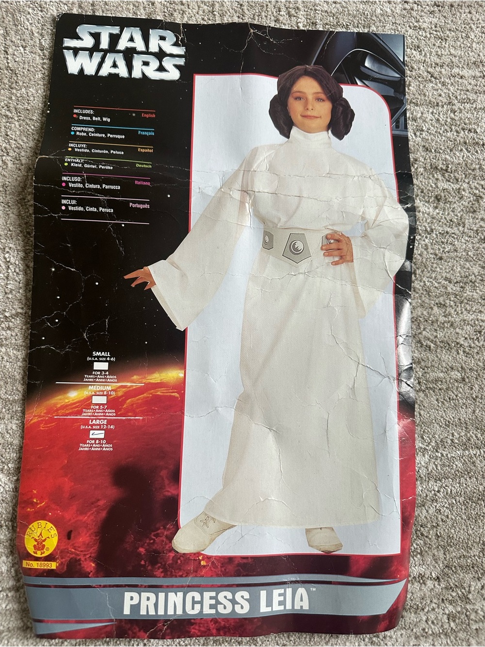 Star Wars Princess Leia Costume in White with Silver Belt Detail